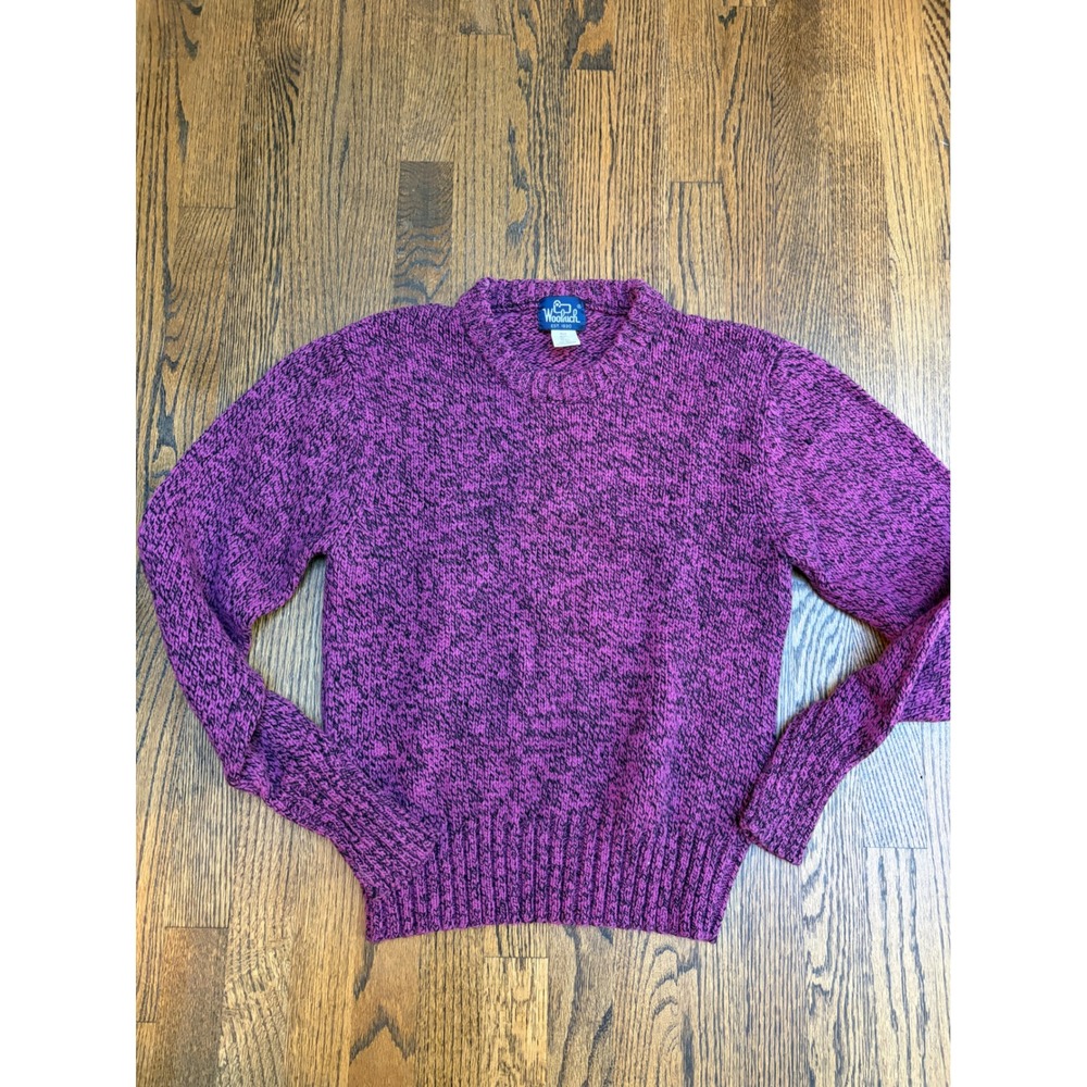 Woolrich Sweater Mens M Purple Wool Blend Marl Knit Cabincore Gorpcore Heritage